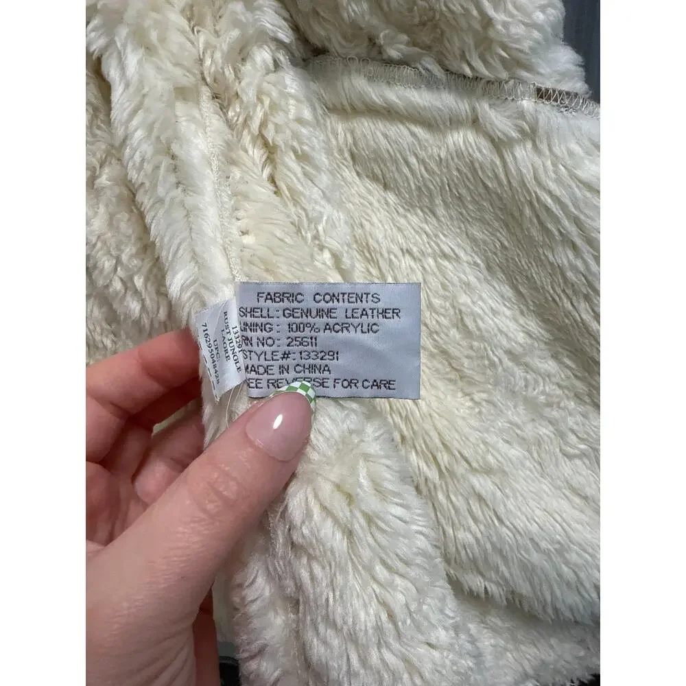 Avanti Vintage 90s Penny Lane Faux Fur Camel Suede Leather Jacket Size Large - Picture 10 of 10